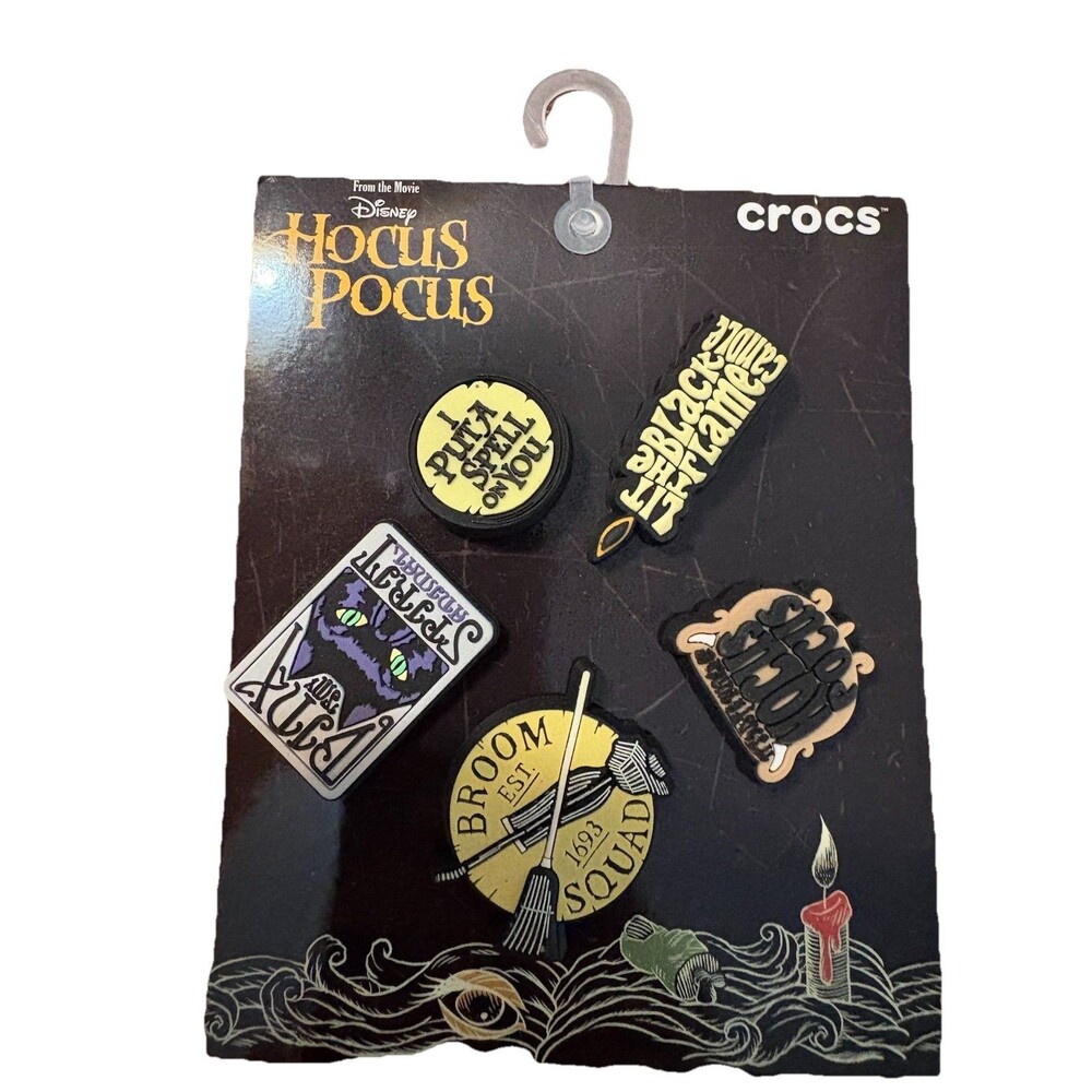Crocs Hocus Pocus Jibbitz Charms 5-Pack Disney Brand New Halloween Witches
